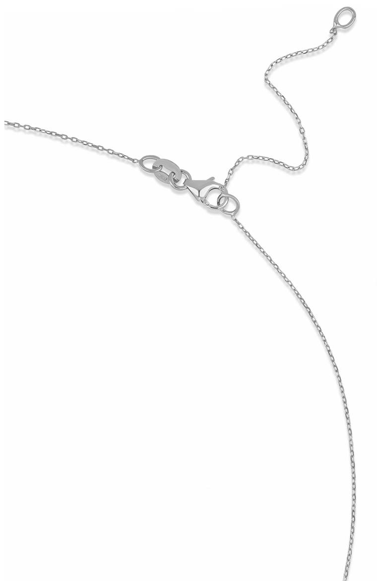 El Mar 18K White Gold Sapphire Cross Pendant Necklace, Alternate, color, 18K