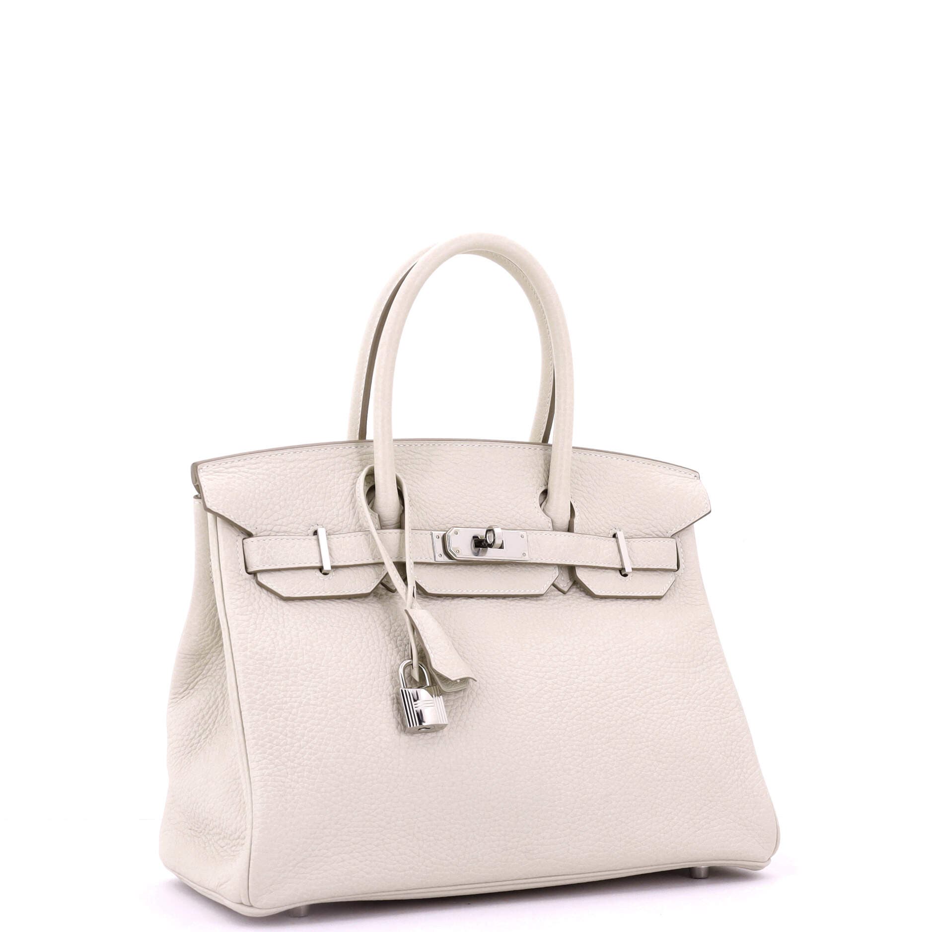 Pre-Owned Hermes Birkin Handbag Light Clemence with Palladium Hardware 30, Alternate, color, Beton