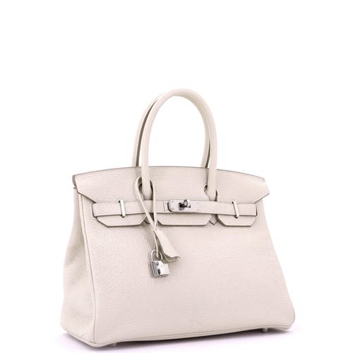 Pre-owned Hermes Hermes Birkin Handbag Light Clemence With Palladium Hardware 30 In Gray