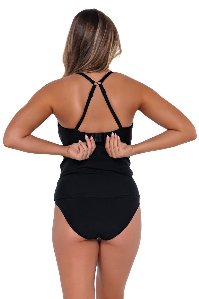 Zuri V-Wire Tankini Swimsuit Top - F Cup, Alternate, color, Black