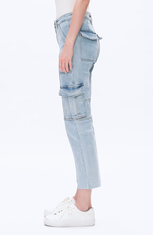 Bayeas High Waist Ankle Straight Leg Cargo Jeans In Blue