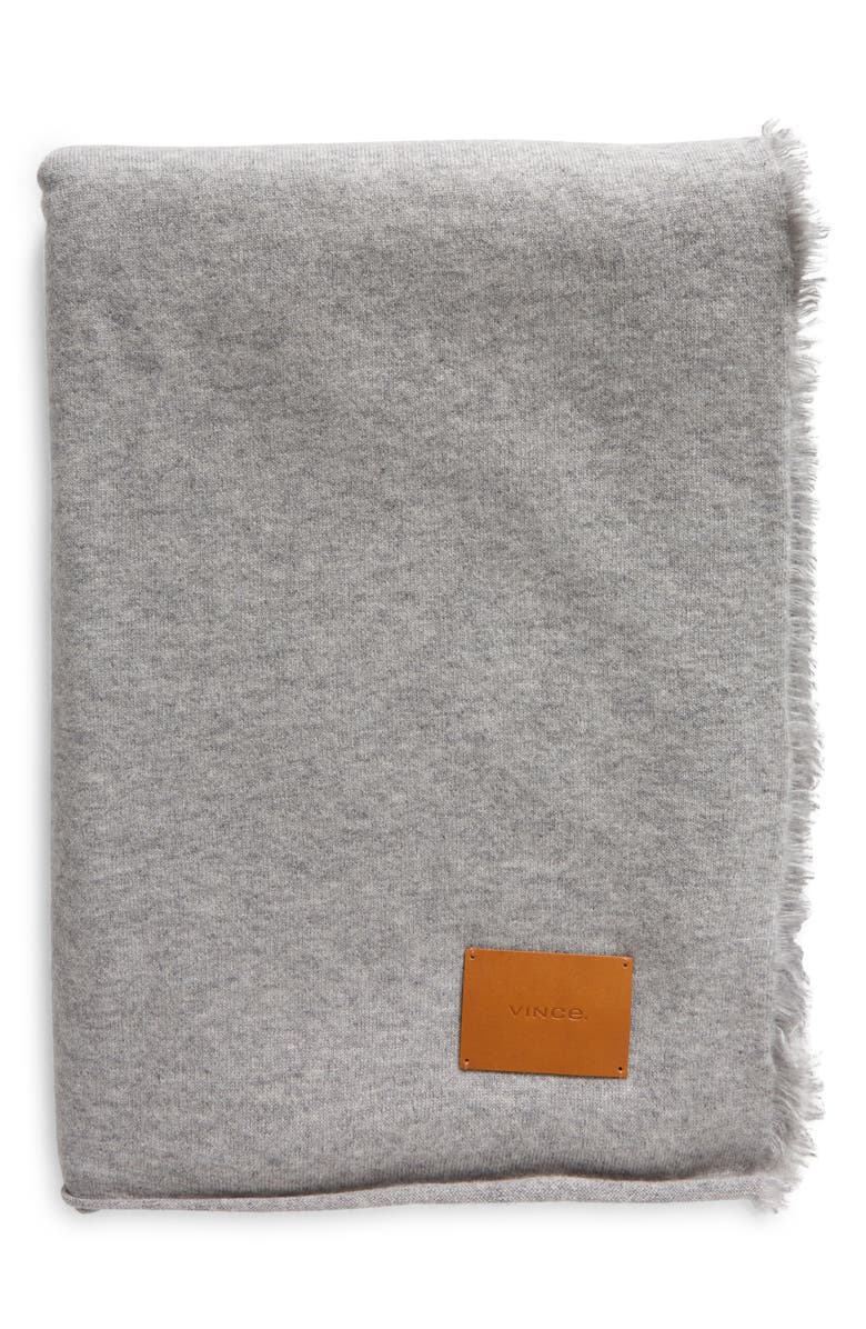 Vince Reversible Cashmere Jersey Throw Blanket, Main, color,
