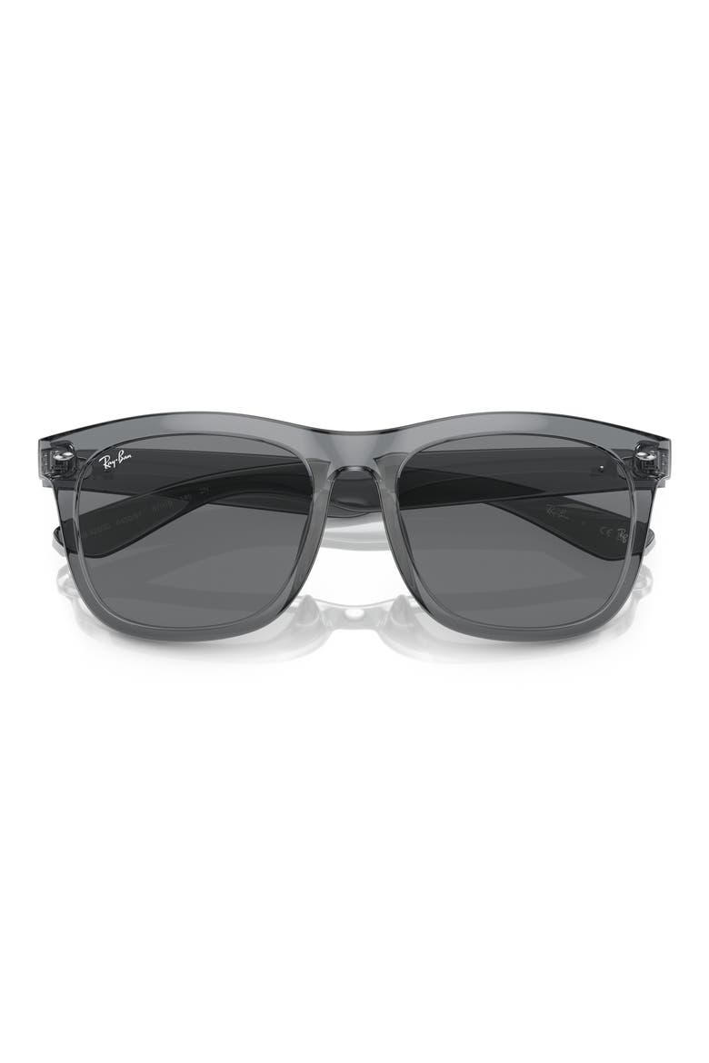 56mm Square Sunglasses, Alternate, color, TRANSPARENT GREY / DARK GREY