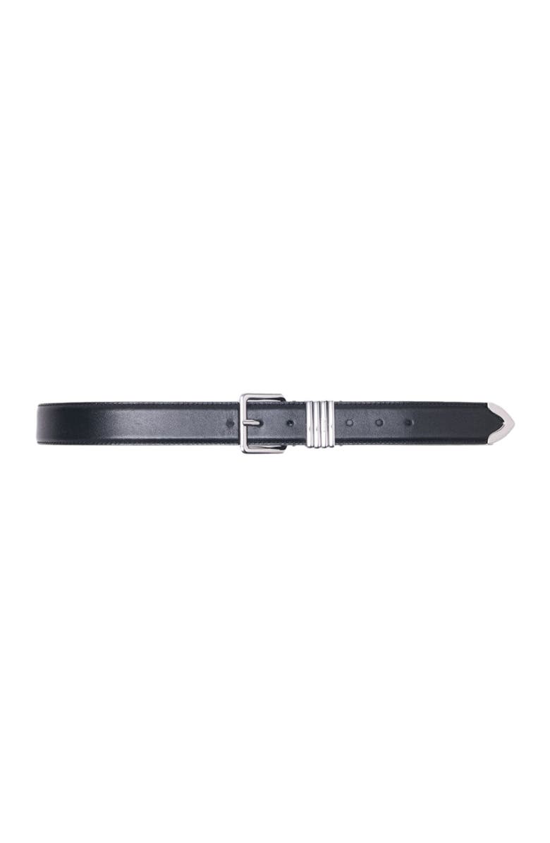 maje Smooth leather belt, Main, color, Black