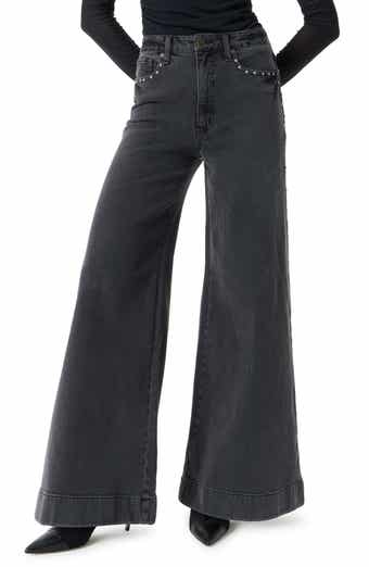 Robert Rodriguez Studded High Waist Palazzo Jeans