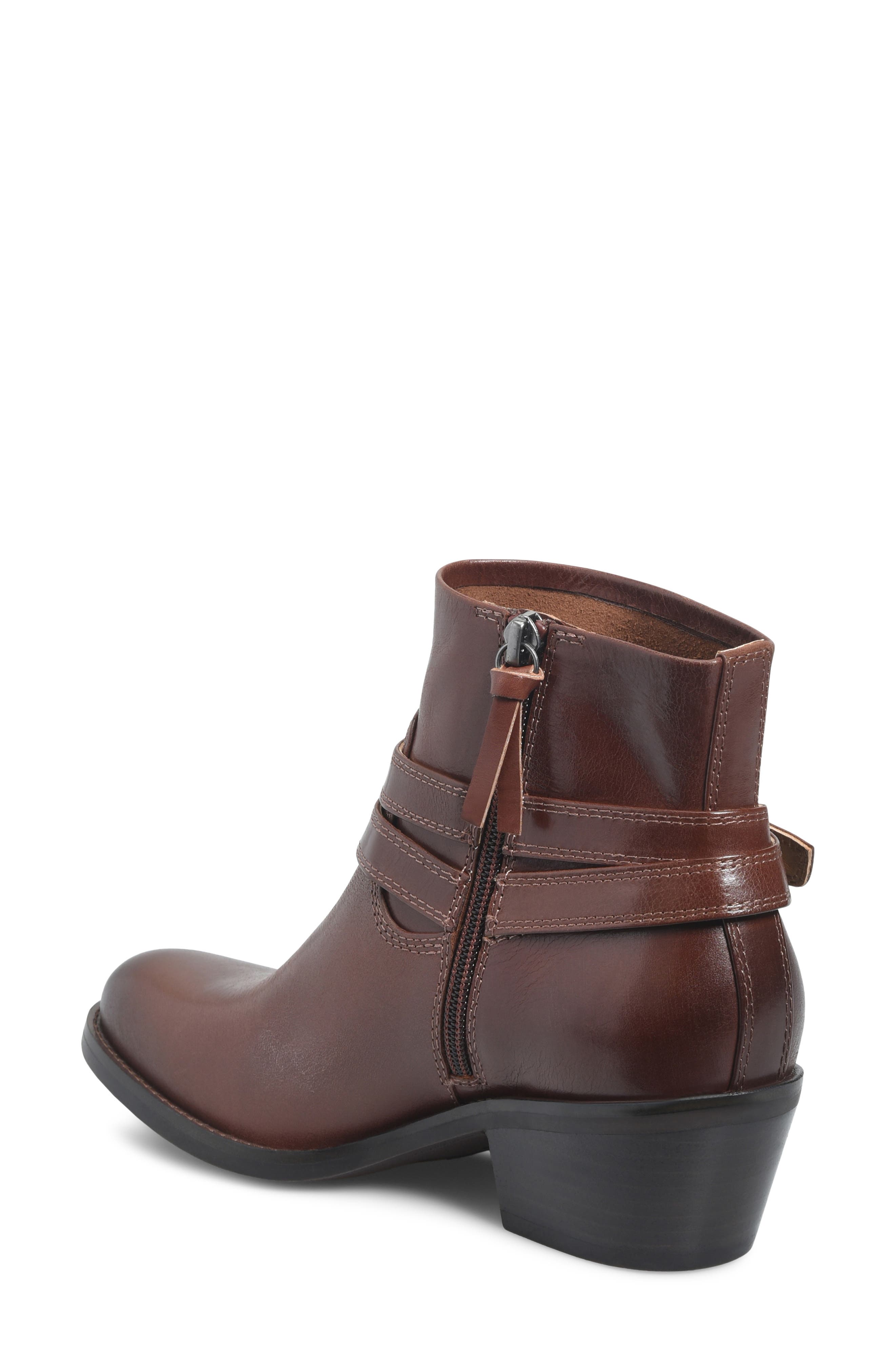 Alessandra Leather Bootie, Alternate, color, COGNAC