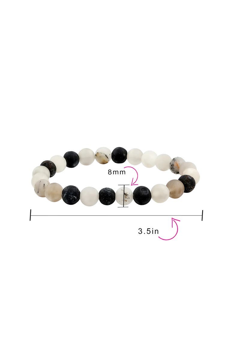 Set of 3 Beaded Stretch Bracelet, Alternate, color, GREY
