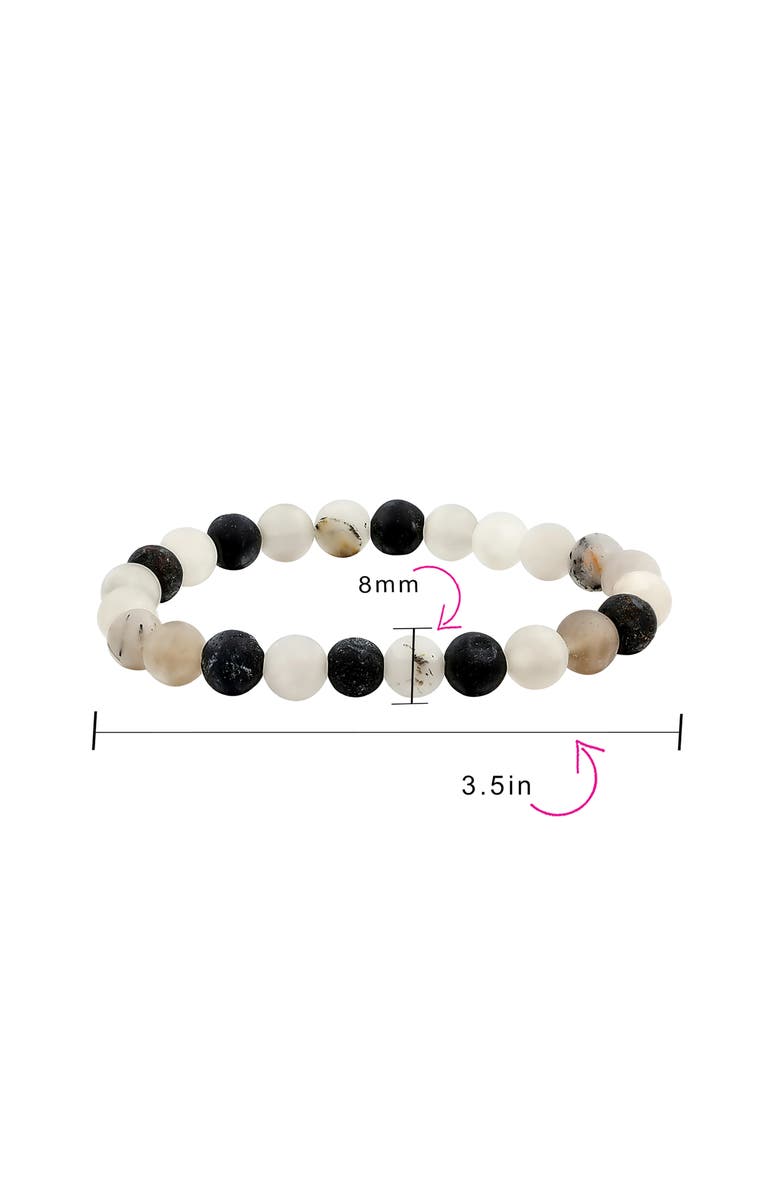 BLING JEWELRY Set of 3 Beaded Stretch Bracelet, Alternate, color, Grey