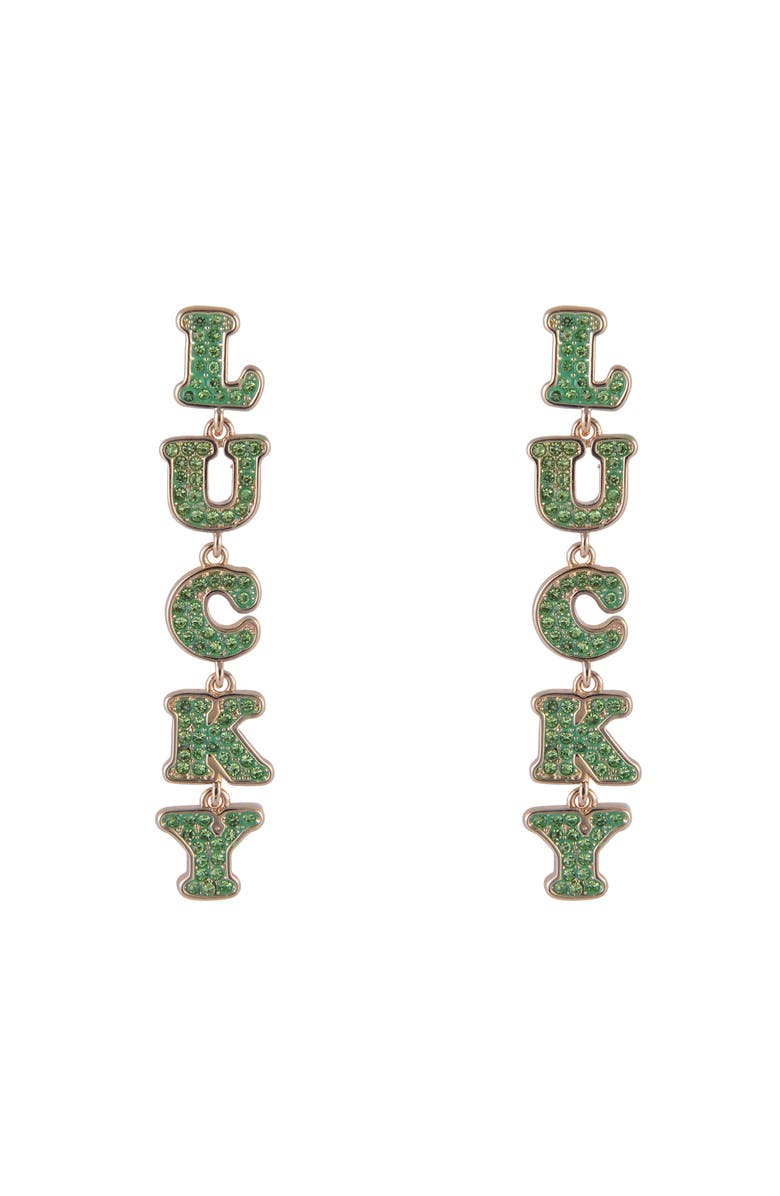 Hallmark Lucky Linear Earrings, Alternate, color, Green