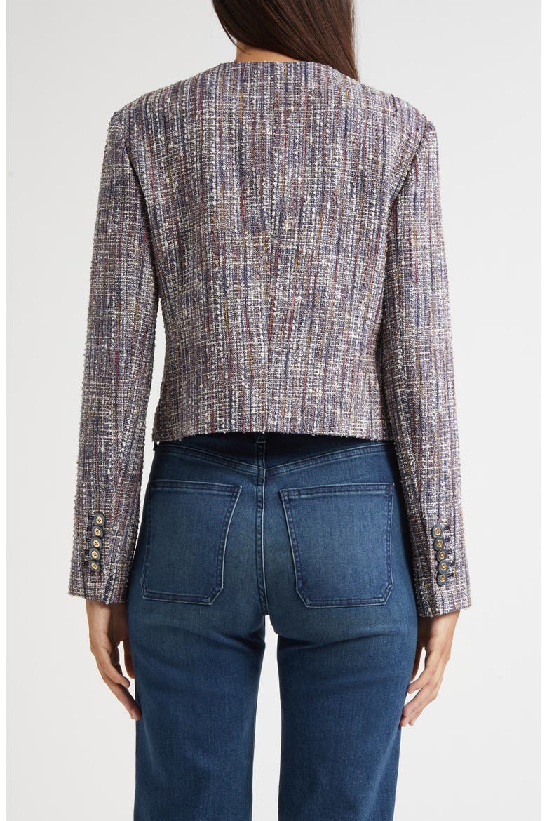 Andrea Cotton Blend Tweed Jacket, Alternate, color, NAVY MULTI
