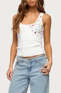 EDIKTED Natash Mixed Button Tank Top