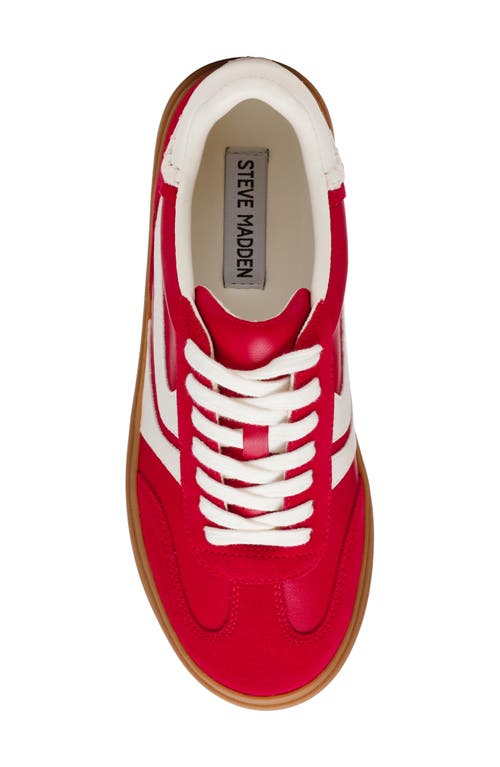 Steve Madden Women's Dodge Triple Platform Lace-up Sneakers In Red Multi