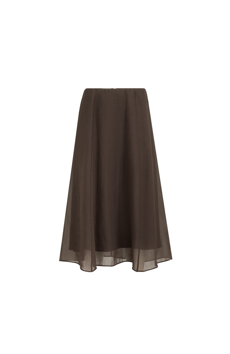 Brunello Cucinelli Circle skirt, Alternate, color, Cocoa