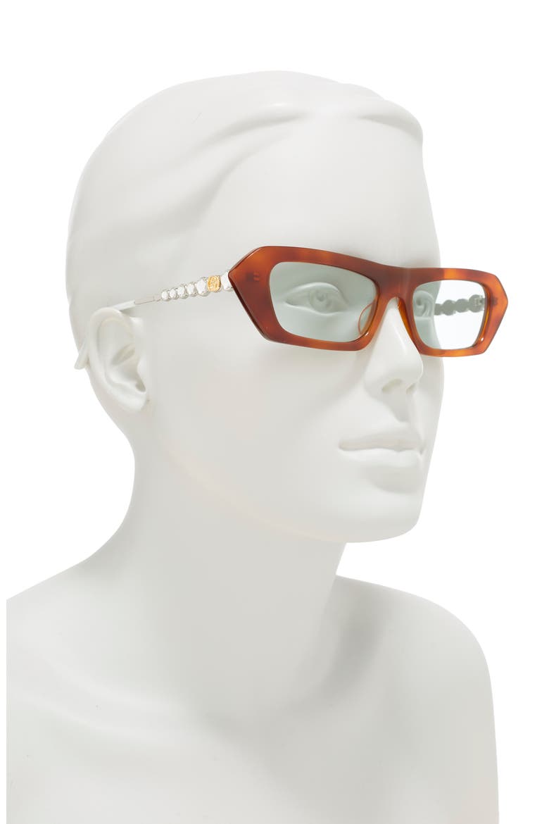 56mm Rectangle Sunglasses, Alternate, color, HAVANA
