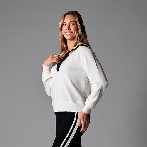 Tavi Cozy Collared Sweatshirt In Gray