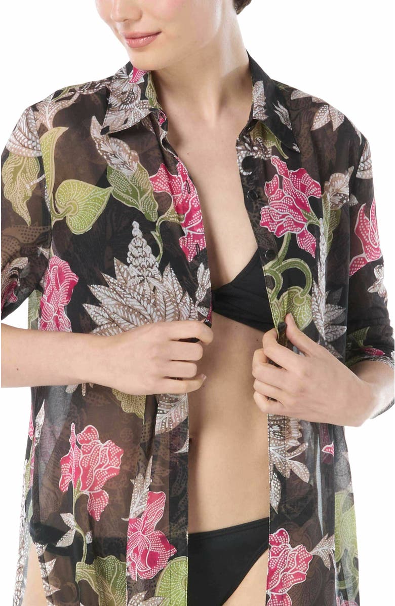 Carmen Marc Valvo Convertible Shirt Cover Up, Alternate, color,