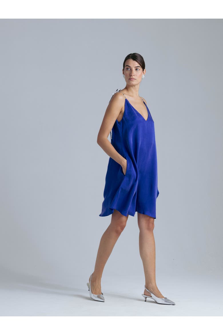 Cupro Dress, Alternate, color, Blue