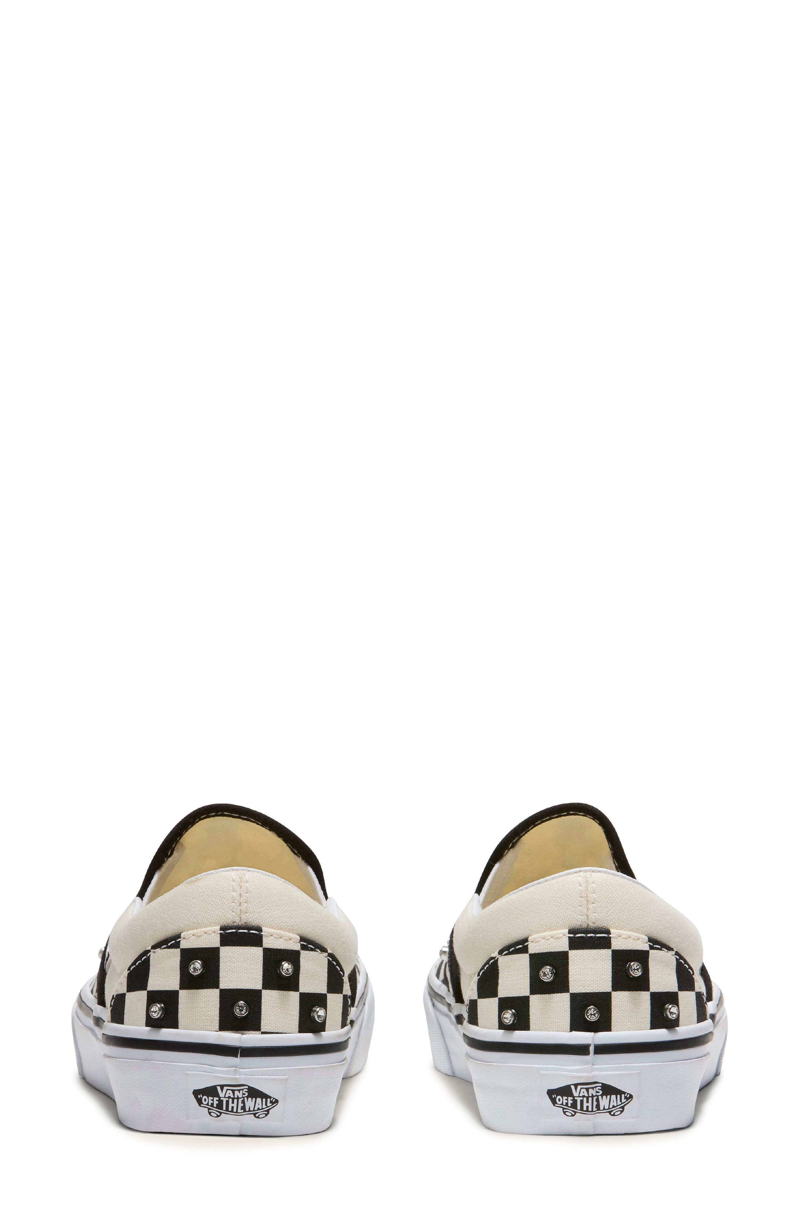 Vans Classic Slip-On Sneaker, Alternate, color, Checkerboard Rhinestone Black