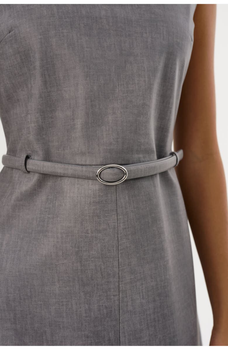 LAMARQUE Hilma | Leather Shift Dress, Alternate, color, Grey Weave