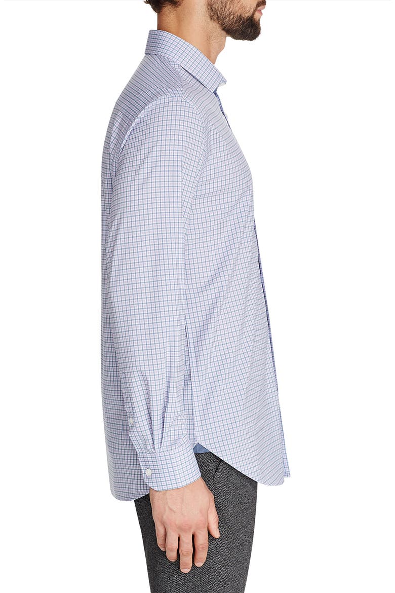 Trim Fit Check Performance Stretch Dress Shirt, Alternate, color, LILAC