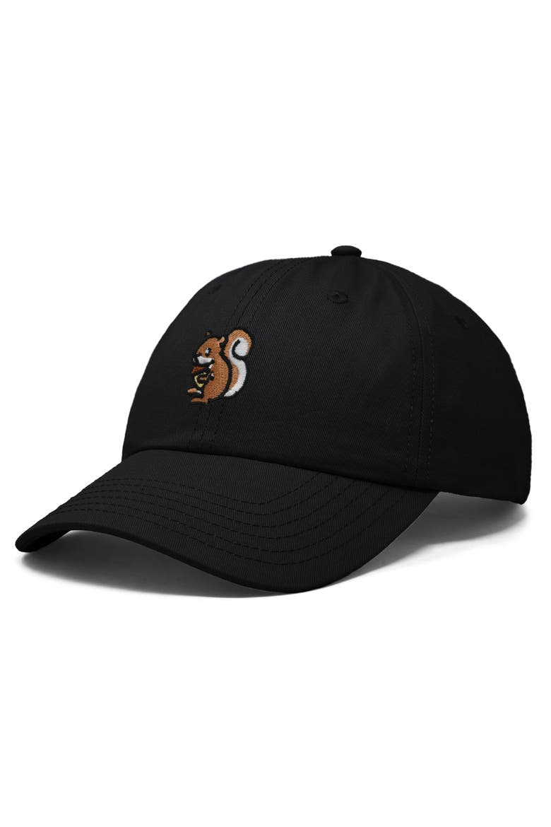 Squirrel Embroidered Outdoor Cap, Alternate, color, Black