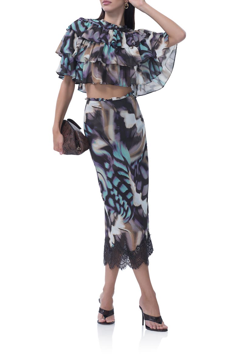 Manon Abstraxct Print Tiered Crop Top, Alternate, color, FEATHER SWIRL