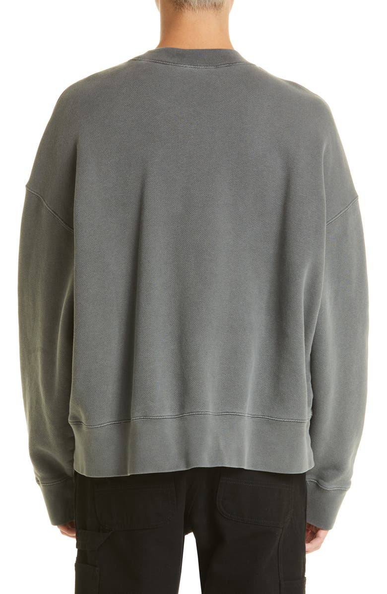 Palm Angels Men's Oversize Curved Logo Crewneck Sweatshirt, Alternate, color,