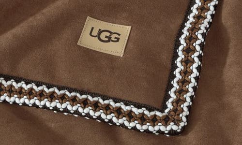 Ugg(r) Kirkwood Braid Trim Throw Blanket In Brown