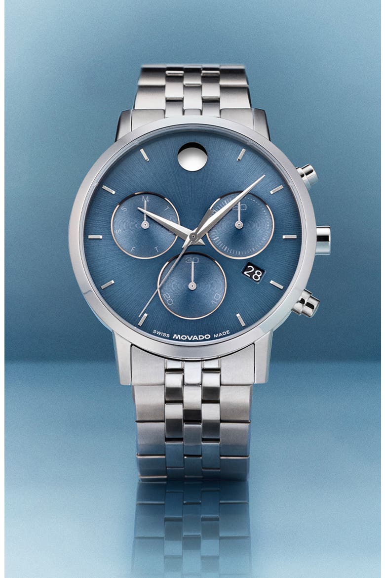 Museum Classic Chronograph Bracelet Watch, 42mm, Alternate, color, BLUE