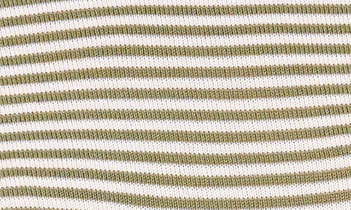Two By Vince Camuto Stripe Elbow Sleeve Sweater In Dark Green