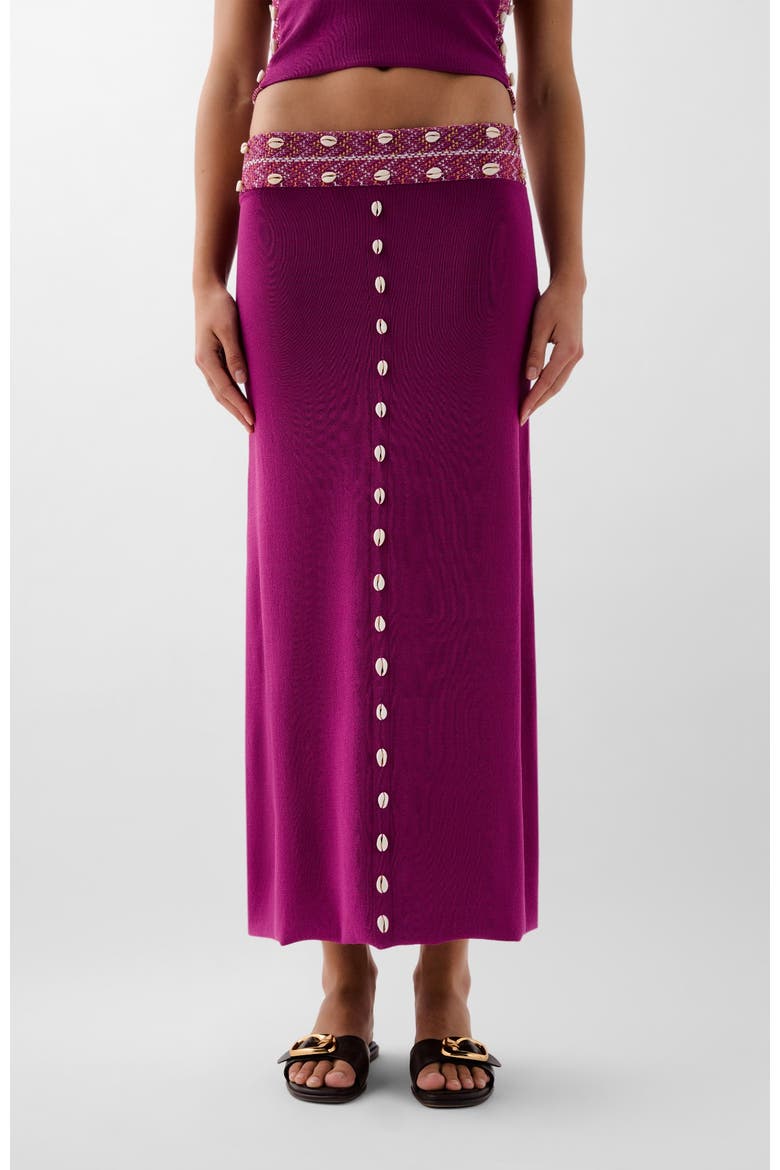 Shell Knit Skirt, Main, color, Purple