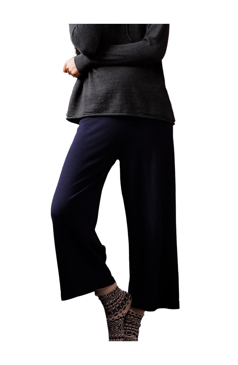 Celtic & Co. Wide Leg Merino Lounge Pants, Main, color, Navy
