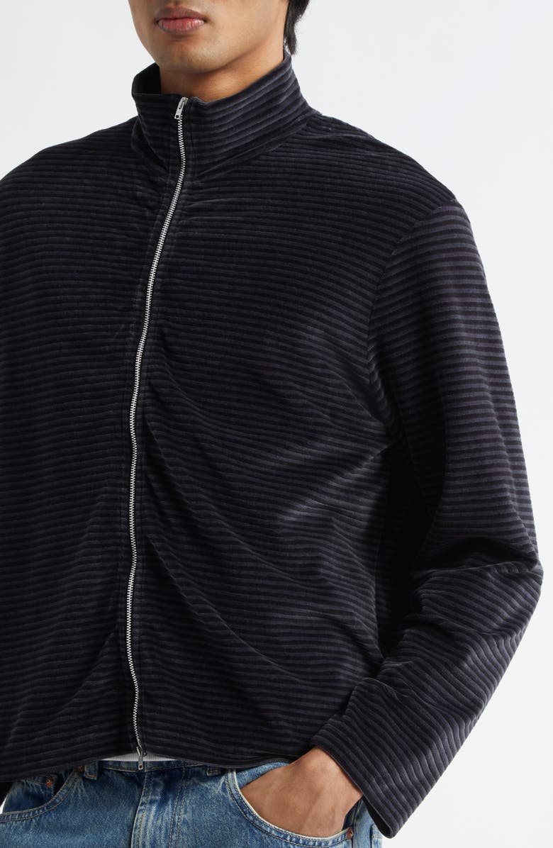 OUR LEGACY Phantom Stripe Shrunken Velour Zip Jacket, Alternate, color, Phantom Stripe Velour