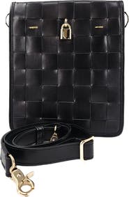 Madison Maison Woven Leather Lock Crossbody Bag