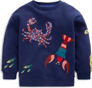Mini Boden Kids' Sea Embroidered Sweatshirt