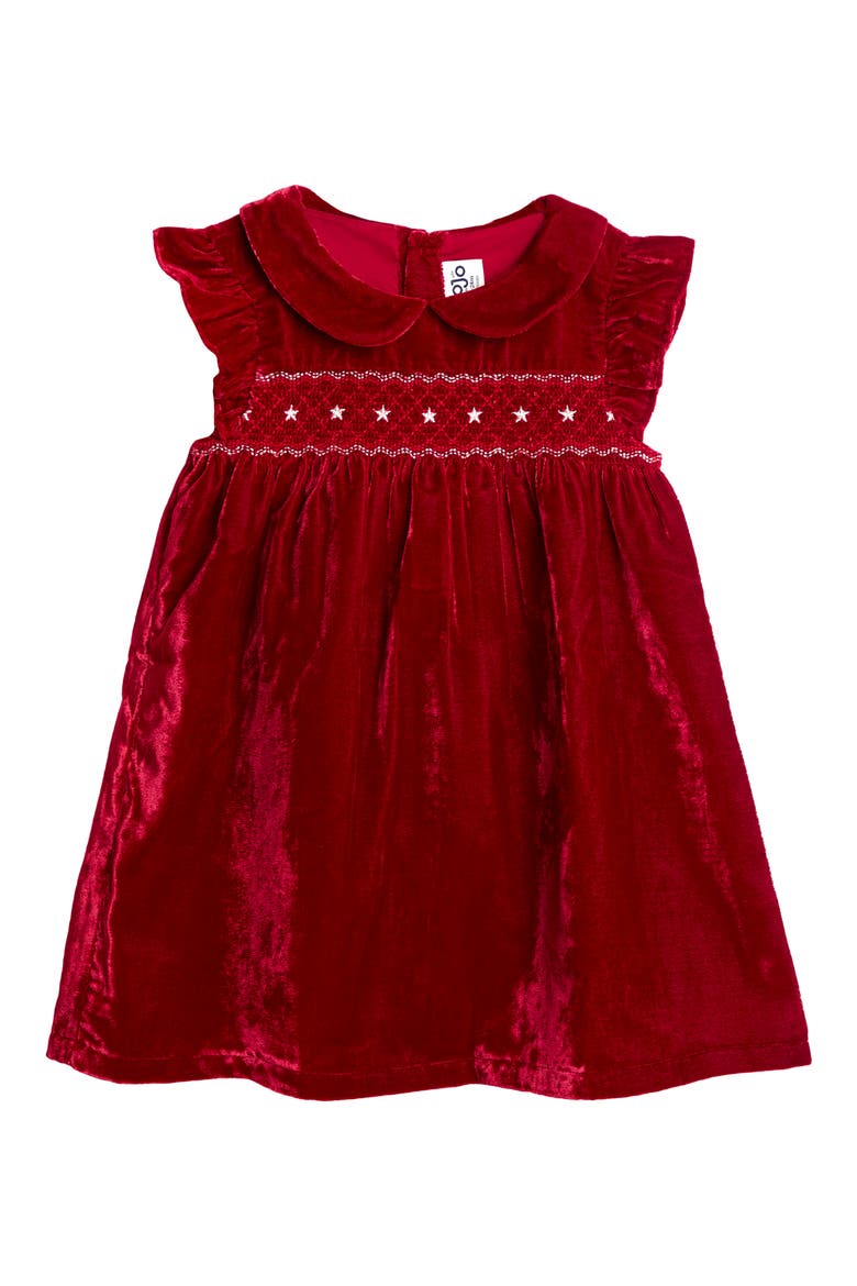 Velvet Dress & Long Sleeve Bodysuit Set, Alternate, color, RED