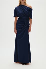 Amsale Pebble Crepe Slouch Dress