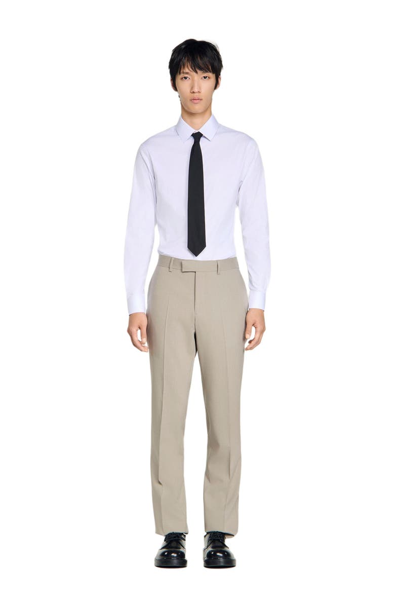 SANDRO Wool suit trousers, Alternate, color, Aluminum