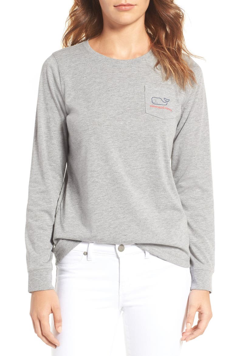 Santa Whale Graphic Tee, Main, color, GRAY HEATHER
