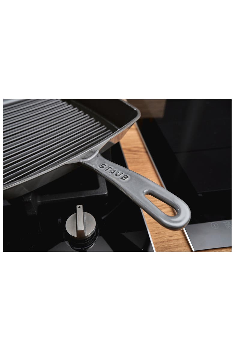 12-Inch Enameled Cast Iron Square Grill Pan, Alternate, color, GRAPHITE