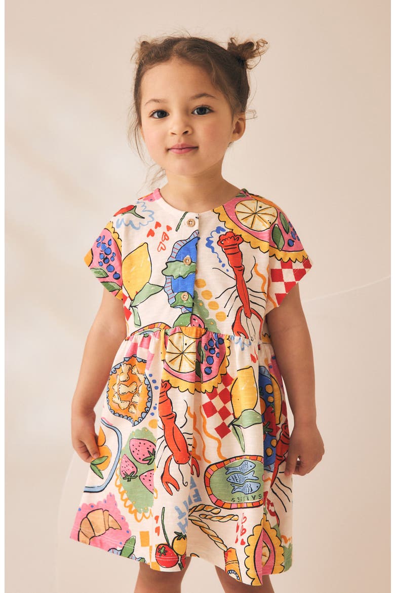 Kids' Amalfi Print Cotton Jersey Dress, Alternate, color, MULTI