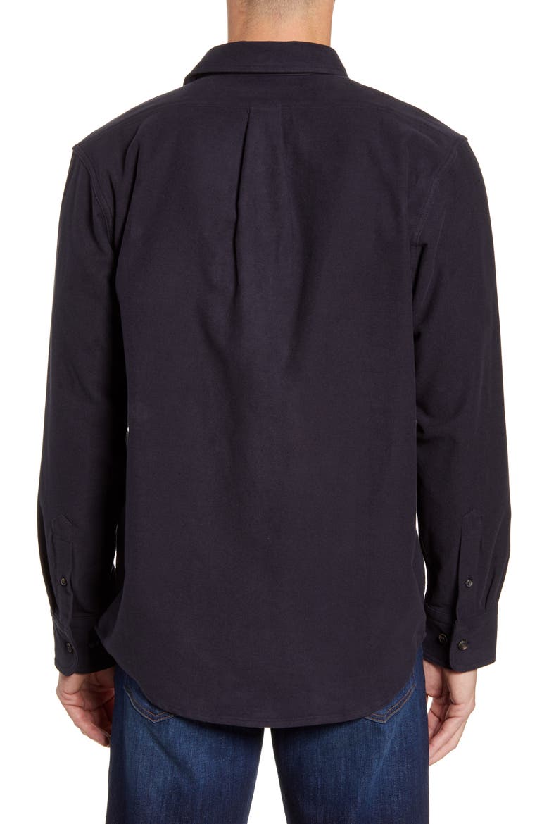 Seattle Regular Fit Button-Up Moleskin Shirt, Alternate, color, NAVY