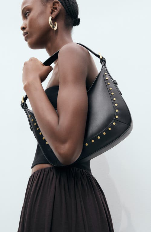Mango Small Studded Faux Leather Shoulder Bag
