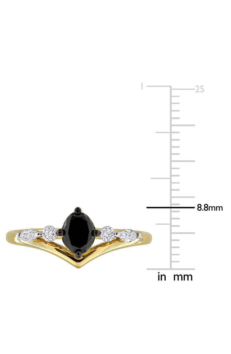 Julianna B. Black & White Diamond Oval Chevron Ring 14k, Alternate, color, 14K Yellow Gold