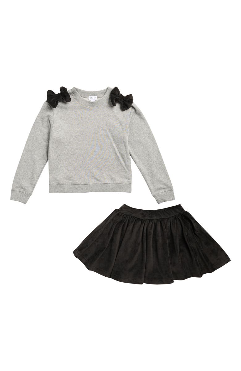 Kids' Bow Long Sleeve Top & Skirt Set