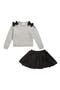 Kids' Bow Long Sleeve Top & Skirt Set