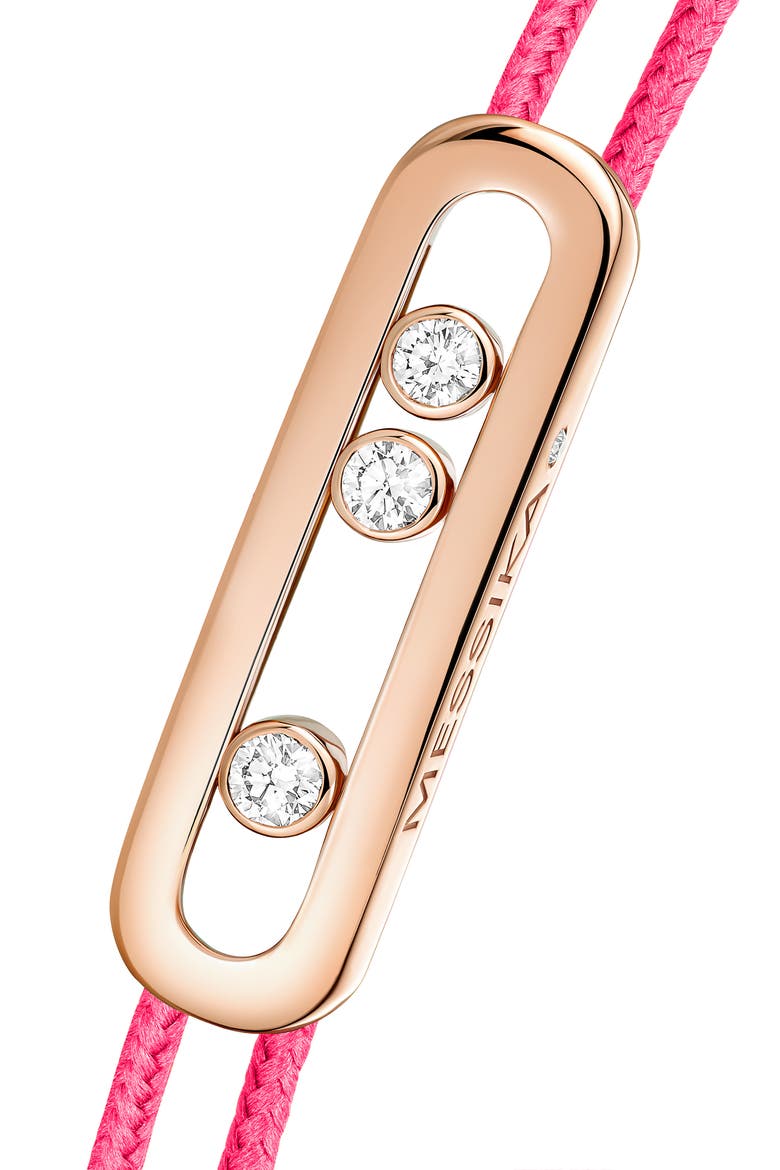 Care Diamond Cord Bracelet, Alternate, color, PINK GOLD
