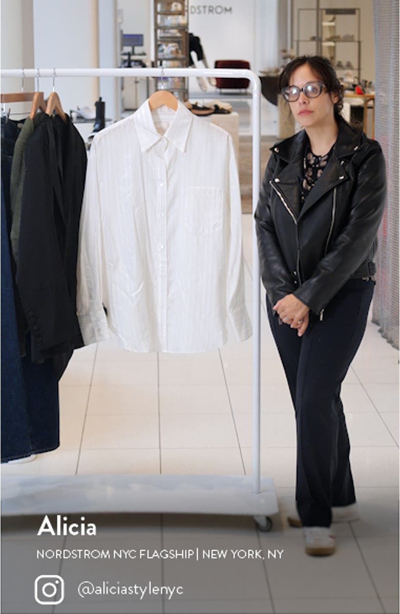 Big Joe Metallic Stripe Silk Button-Up Shirt, sales video thumbnail