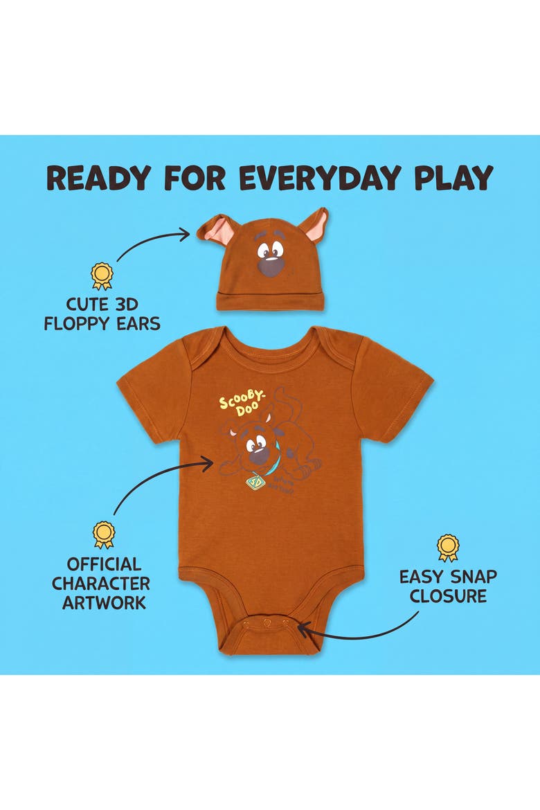 Bodysuit and Hat Set, Alternate, color, Scooby Doo Brown