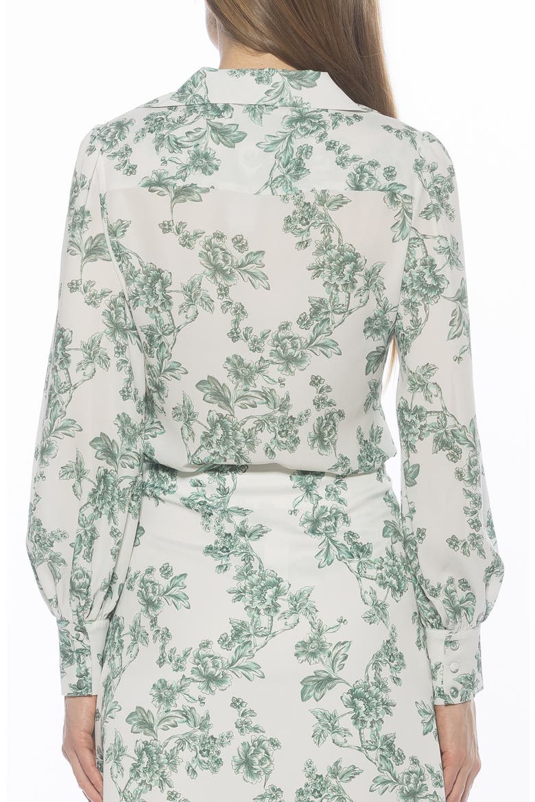 Rah Covered Button-Down Top, Alternate, color, GREEN FLORAL
